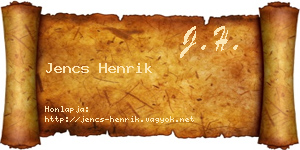 Jencs Henrik névjegykártya